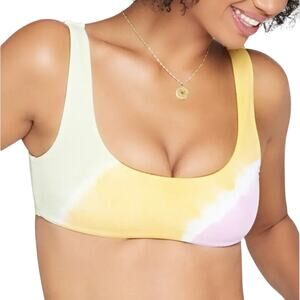 NWOT L*Space Lizzie Bikini Top in Diagonal Sunburst XL